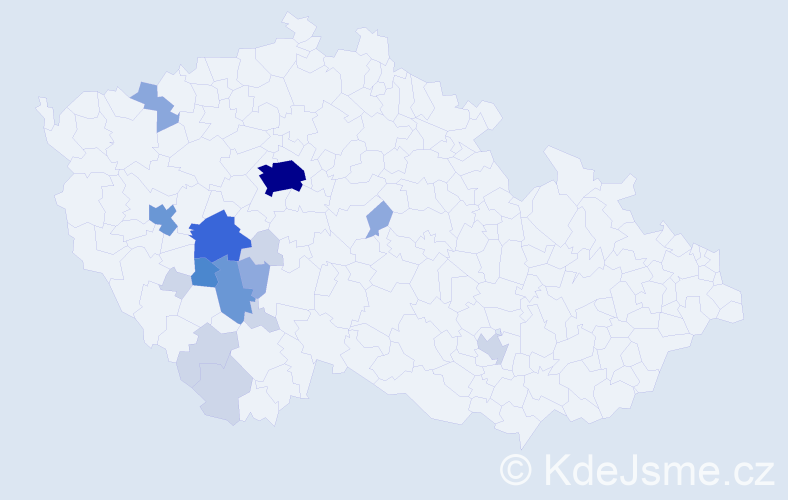 Příjmení: 'Kumhera', počet výskytů 52 v celé ČR
