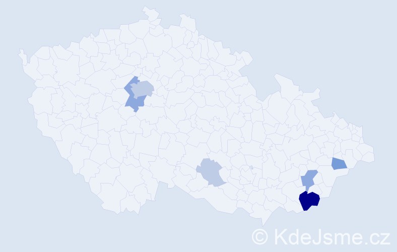 Příjmení: 'Krhůtková', počet výskytů 19 v celé ČR