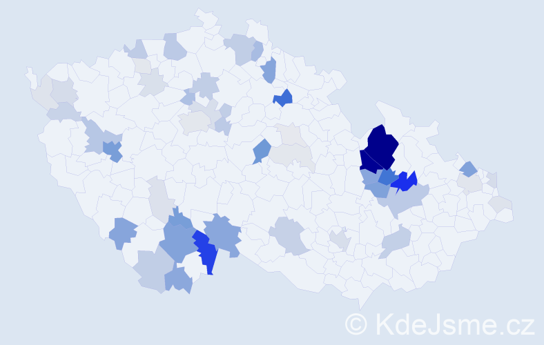 Příjmení: 'Körnerová', počet výskytů 206 v celé ČR