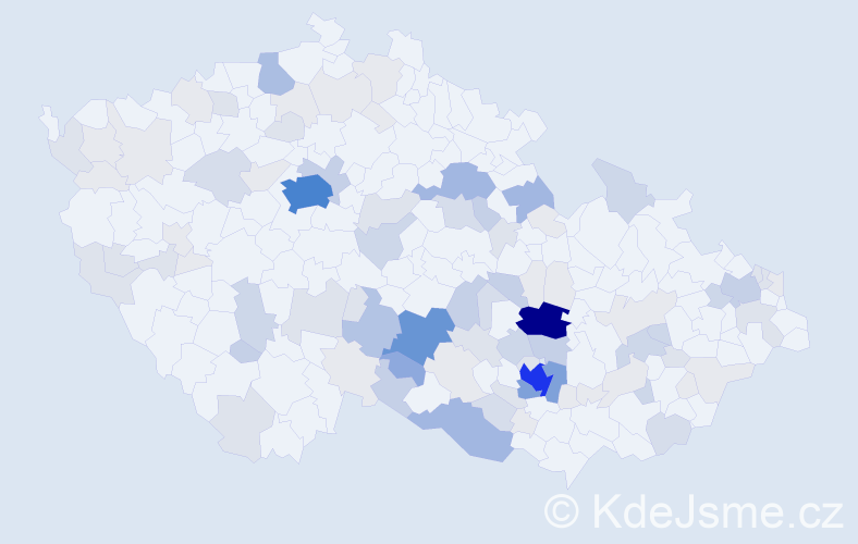 Příjmení: 'Páral', počet výskytů 361 v celé ČR