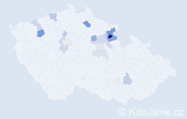Příjmení: 'Vintera', počet výskytů 71 v celé ČR