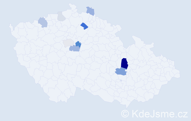 Příjmení: 'Kleger', počet výskytů 22 v celé ČR