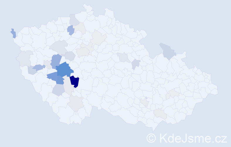 Příjmení: 'Štván', počet výskytů 117 v celé ČR