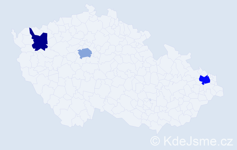 Příjmení: 'Prieslová', počet výskytů 5 v celé ČR