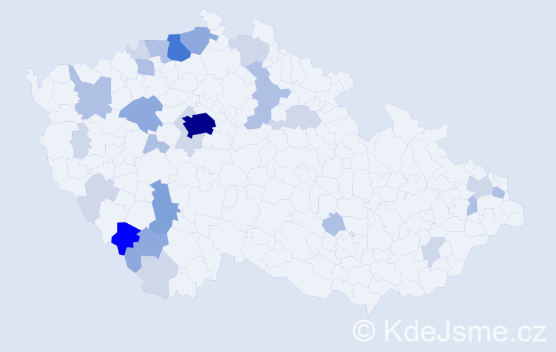 Příjmení: 'Bělecký', počet výskytů 82 v celé ČR