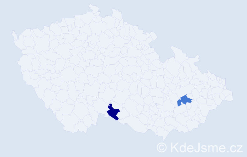 Příjmení: 'Kunkal', počet výskytů 3 v celé ČR