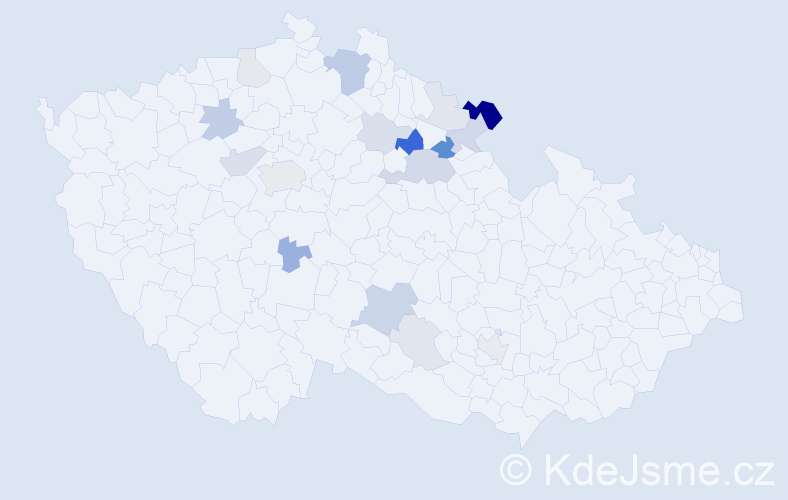 Příjmení: 'Kitlerová', počet výskytů 47 v celé ČR