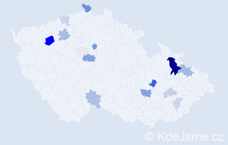Příjmení: 'Mlčuchová', počet výskytů 25 v celé ČR