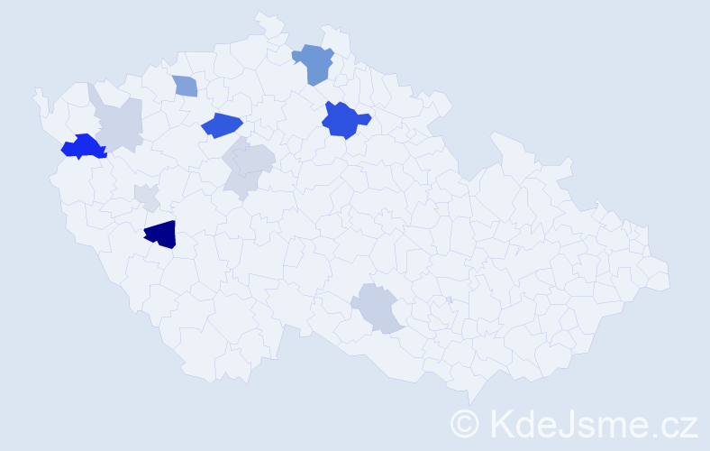 Příjmení: 'Kabelák', počet výskytů 34 v celé ČR