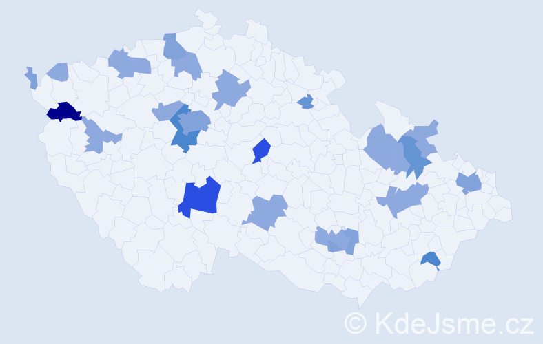 Příjmení: 'Kaščák', počet výskytů 56 v celé ČR