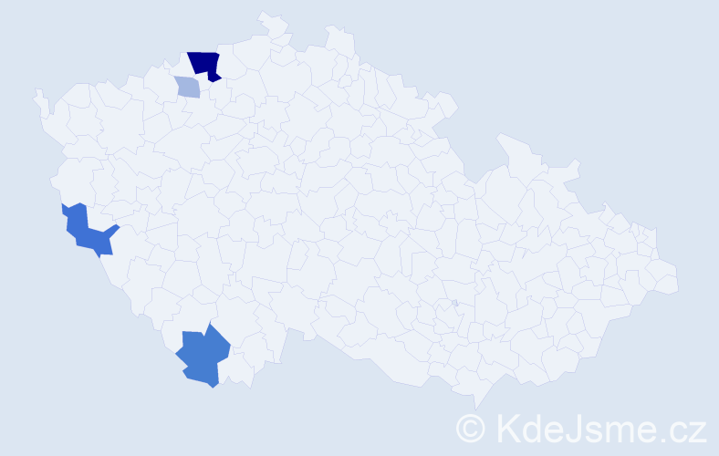 Příjmení: 'Erl', počet výskytů 13 v celé ČR