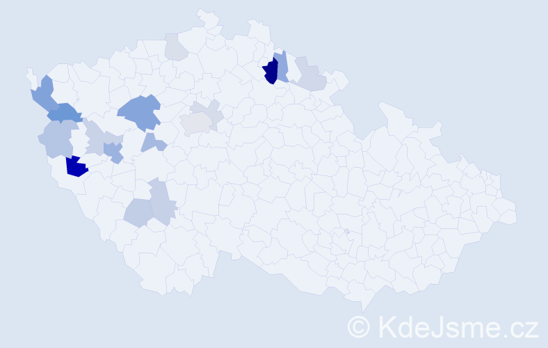 Příjmení: 'Regál', počet výskytů 35 v celé ČR