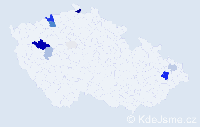 Příjmení: 'Kozlok', počet výskytů 26 v celé ČR
