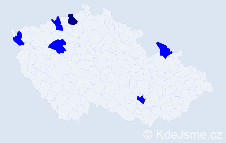 Příjmení: 'Wiese', počet výskytů 8 v celé ČR