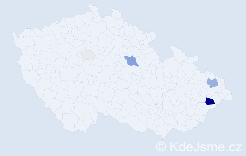 Příjmení: 'Piščeková', počet výskytů 9 v celé ČR