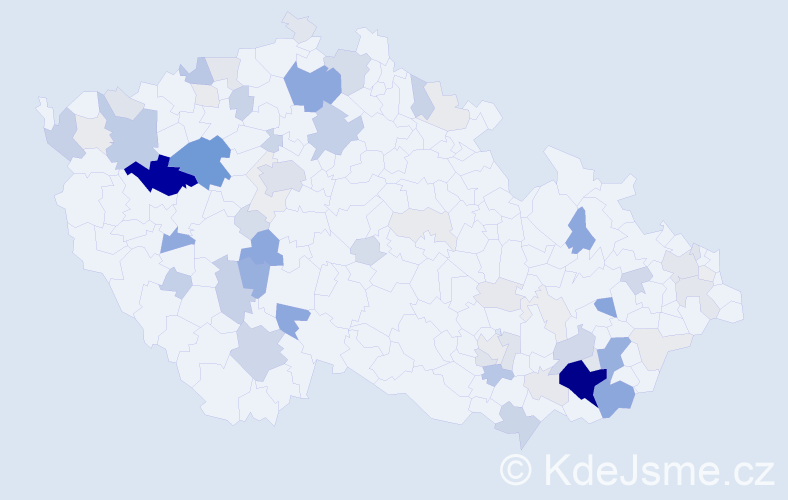 Příjmení: 'Knot', počet výskytů 272 v celé ČR