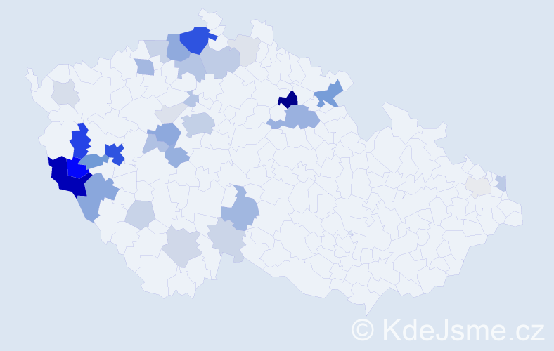 Příjmení: 'Konášová', počet výskytů 118 v celé ČR