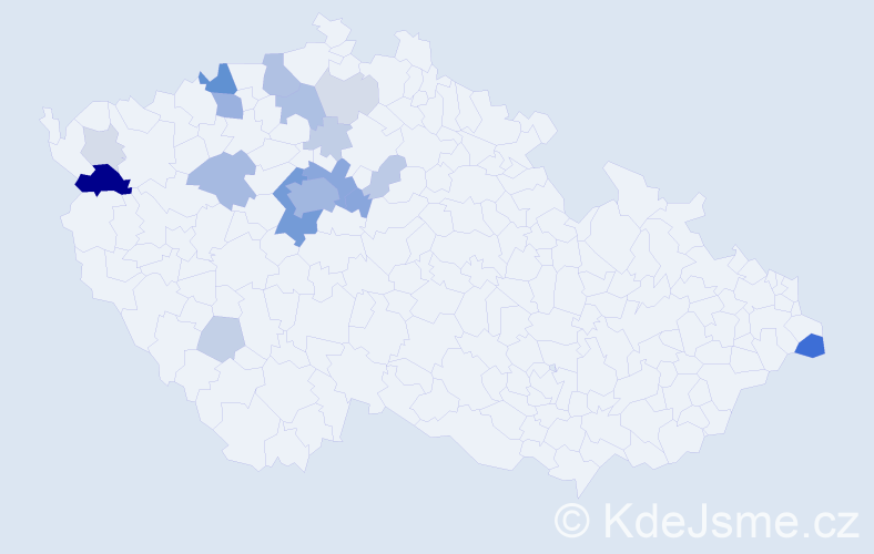 Příjmení: 'Helt', počet výskytů 66 v celé ČR