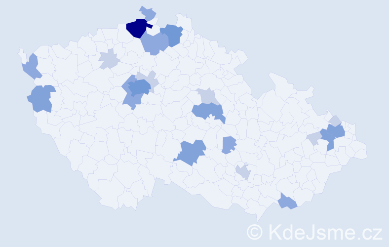 Příjmení: 'Kožár', počet výskytů 56 v celé ČR