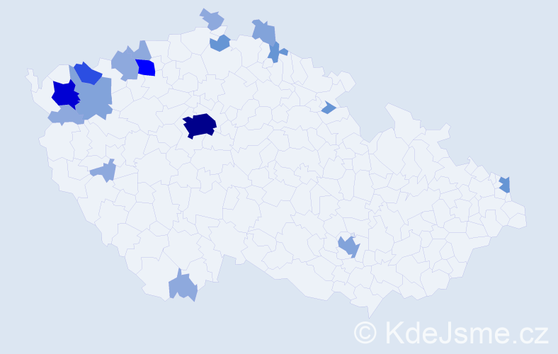 Příjmení: 'Lau', počet výskytů 50 v celé ČR