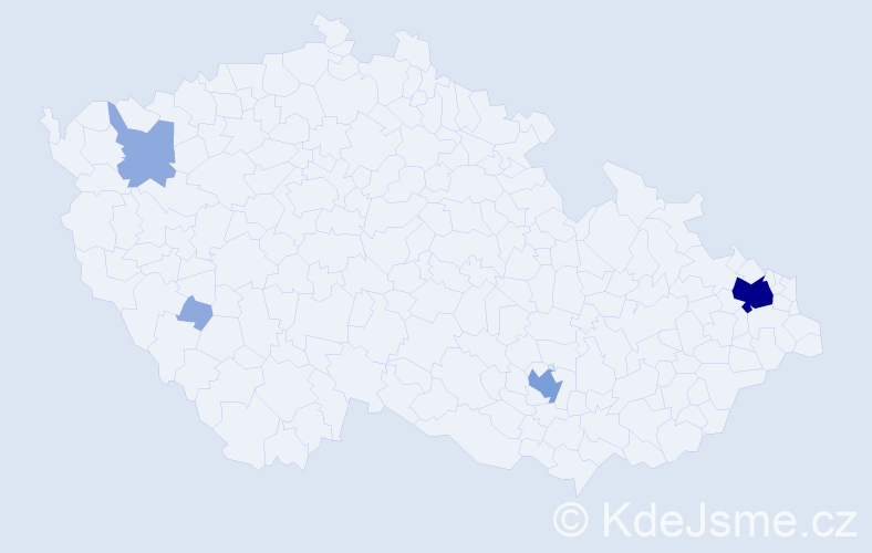 Příjmení: 'Rovács', počet výskytů 11 v celé ČR