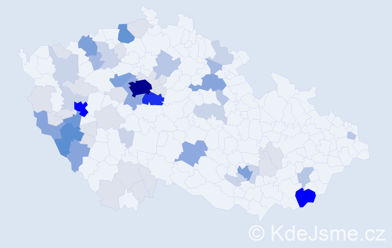 Příjmení: 'Tykal', počet výskytů 221 v celé ČR