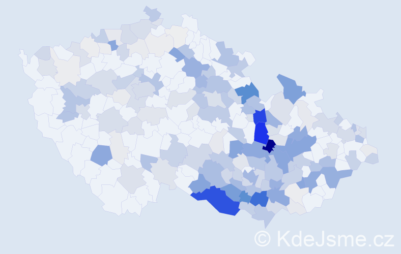 Příjmení: 'Vodák', počet výskytů 727 v celé ČR