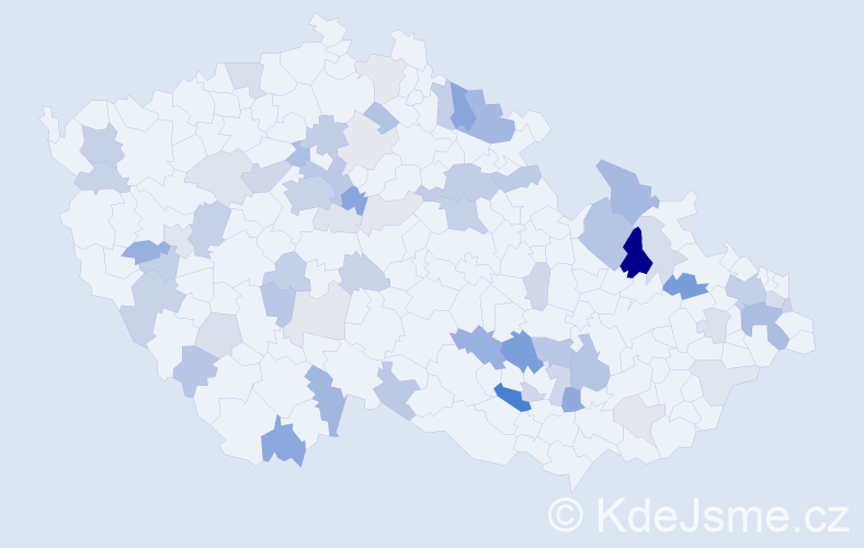 Příjmení: 'Jacko', počet výskytů 157 v celé ČR