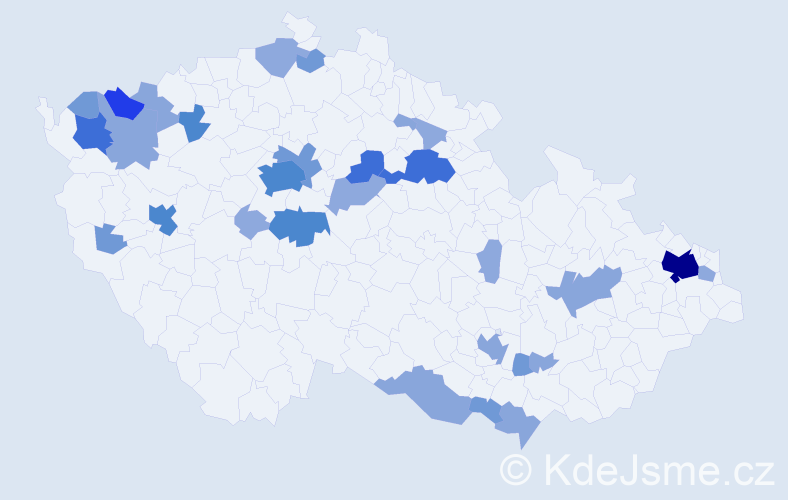 Příjmení: 'Karbula', počet výskytů 86 v celé ČR