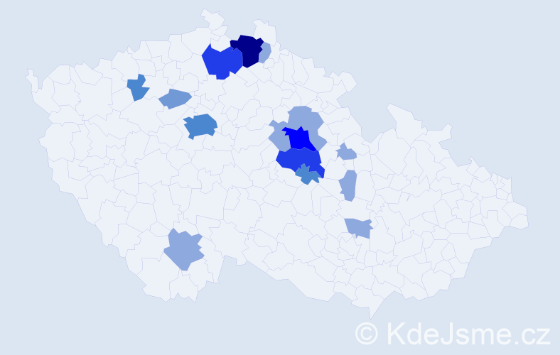 Příjmení: 'Hrníčko', počet výskytů 51 v celé ČR