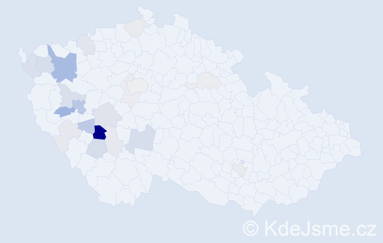Příjmení: 'Cheníčková', počet výskytů 64 v celé ČR
