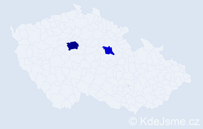 Příjmení: 'Bai', počet výskytů 9 v celé ČR