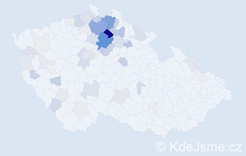 Příjmení: 'Prskavec', počet výskytů 171 v celé ČR