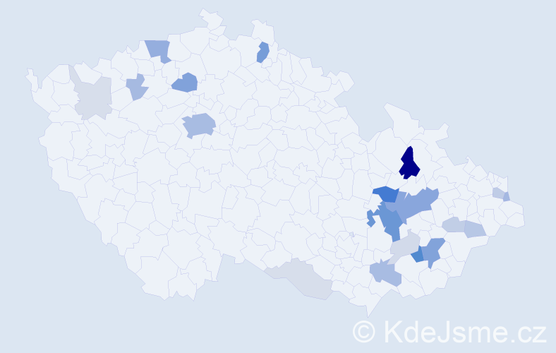 Příjmení: 'Skokánek', počet výskytů 74 v celé ČR