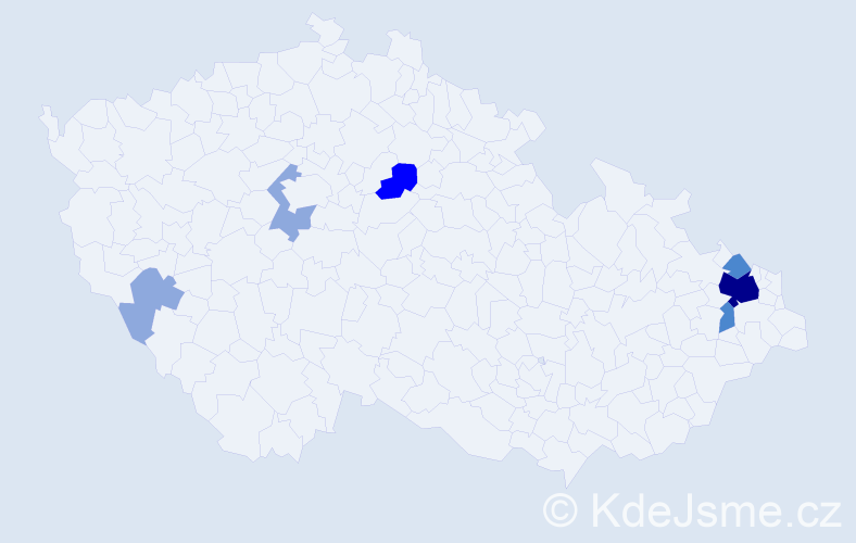 Příjmení: 'Duksová', počet výskytů 15 v celé ČR