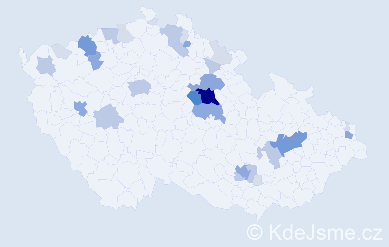 Příjmení: 'Kvoch', počet výskytů 89 v celé ČR