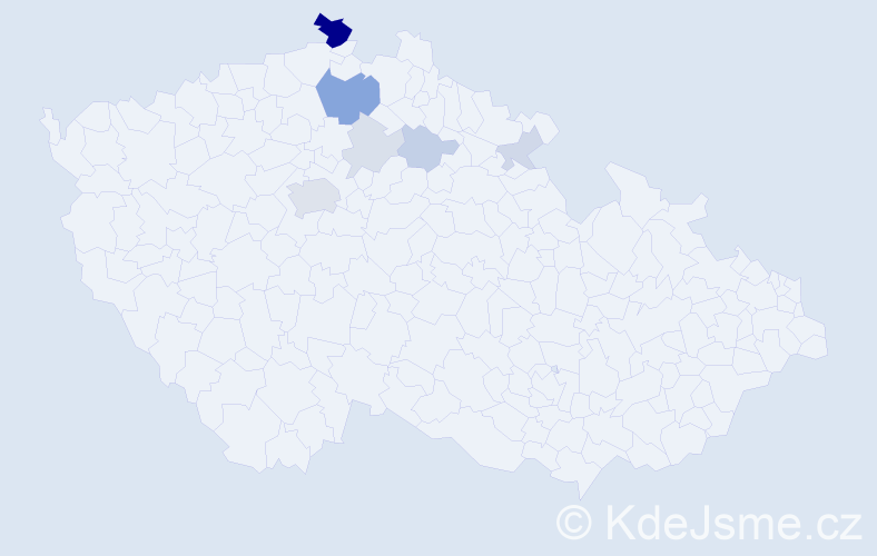 Příjmení: 'Collerová', počet výskytů 21 v celé ČR