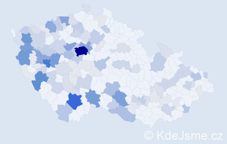 Příjmení: 'Mertlová', počet výskytů 420 v celé ČR