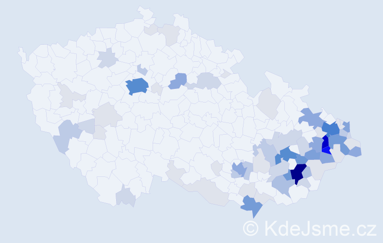 Příjmení: 'Gajdušek', počet výskytů 263 v celé ČR