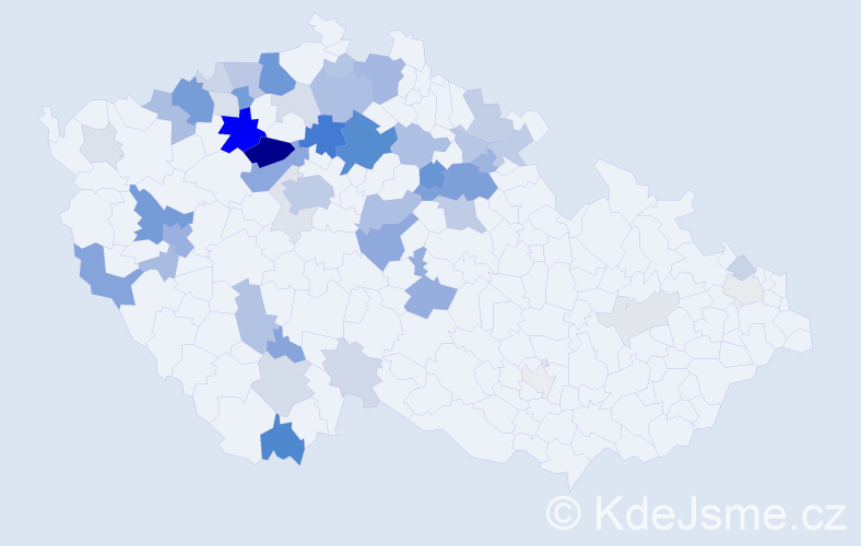 Příjmení: 'Kerner', počet výskytů 169 v celé ČR