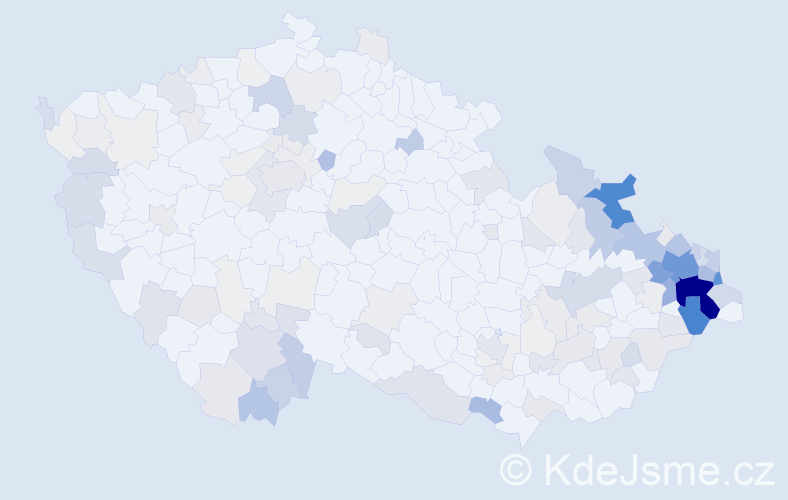 Příjmení: 'Blahutová', počet výskytů 755 v celé ČR