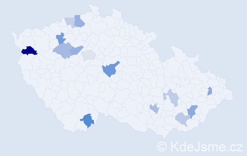 Příjmení: 'Bailey', počet výskytů 25 v celé ČR