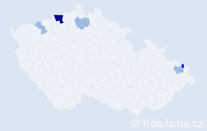 Příjmení: 'Kropko', počet výskytů 10 v celé ČR