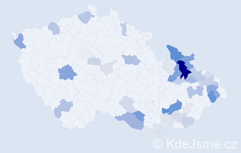 Příjmení: 'Brňáková', počet výskytů 145 v celé ČR