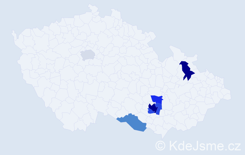 Příjmení: 'Merna', počet výskytů 11 v celé ČR