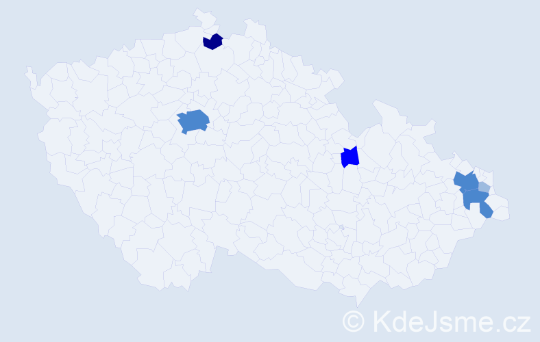 Příjmení: 'Pfitzner', počet výskytů 14 v celé ČR