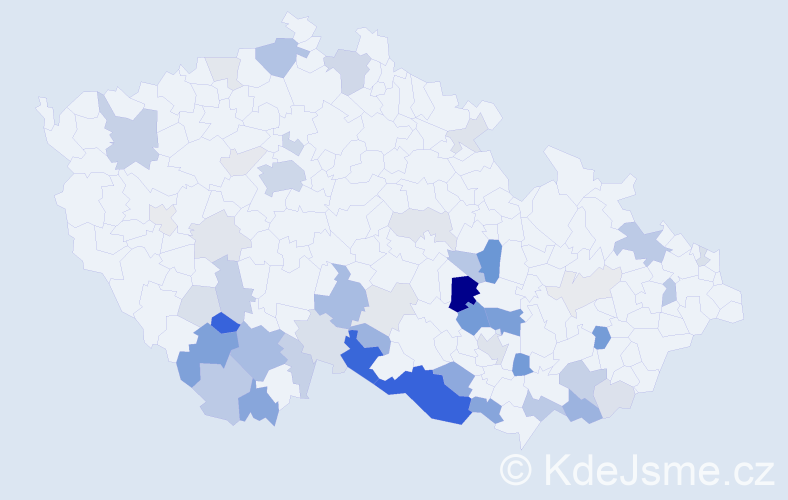 Příjmení: 'Lahodný', počet výskytů 149 v celé ČR