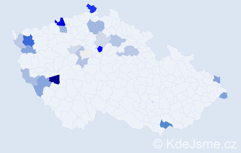 Příjmení: 'Belanec', počet výskytů 50 v celé ČR