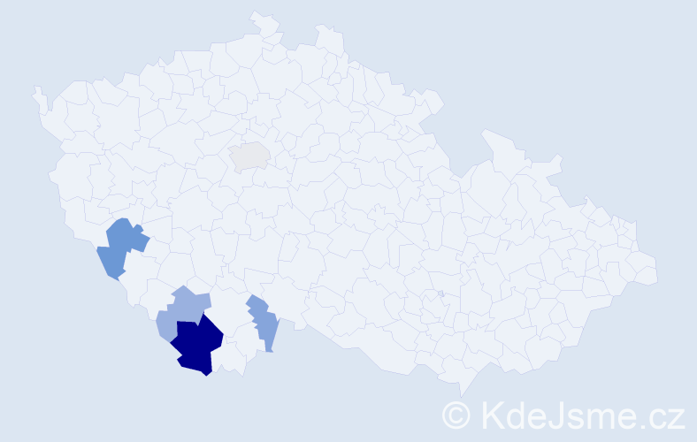 Příjmení: 'Dadková', počet výskytů 14 v celé ČR