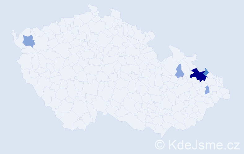 Příjmení: 'Davidek', počet výskytů 17 v celé ČR